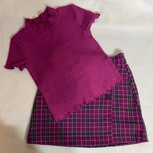 Kids' Pink Plaid Matching Set